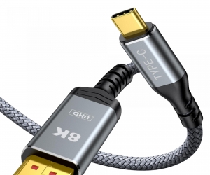 Dajiang OEM for Type c to DP Cable 8K/60hz 4K/120hz USB c to DP Braided Cable Gold Plated Conductor for HDTV PVC Jacket