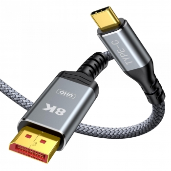 Dajiang OEM for Type c to DP Cable 8K/60hz 4K/120hz USB c to DP Braided Cable Gold Plated Conductor for HDTV PVC Jacket