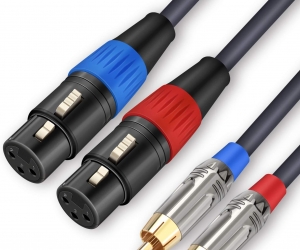 DAJIANG OEM Customized  XLR to RCA Cable, 2 RCA Male  to 2 XLR Female HiFiAudio Cable,  for Amplifier Mixer Microphone 1M