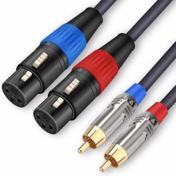 DAJIANG OEM Customized  XLR to RCA Cable, 2 RCA Male  to 2 XLR Female HiFiAudio Cable,  for Amplifier Mixer Microphone 1M