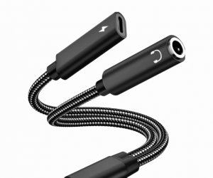 DAJIANG OEM Customized Type C MALE to 3.5mm Female and Type C FeMALE  Headphone Audio Charge Adapter PD 60W Fast Charge