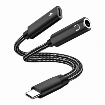 DAJIANG OEM Customized Type C MALE to 3.5mm Female and Type C FeMALE  Headphone Audio Charge Adapter PD 60W Fast Charge
