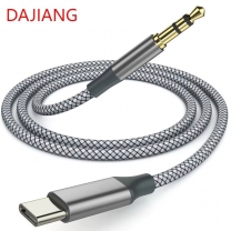 DAJIANGG USB C 3.5mm Nylon Braided Aux Cable Type C Male Adapter Stereo Extension Audio Cord for Mobile Phones Direct