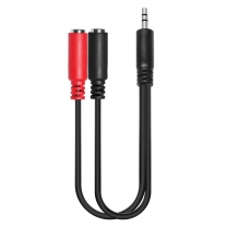 DAJIANG OEM Customized 3.5mm TRS Stereo Audio Splitter Y Cable 3.5 Male to 2 Female  Audio Cable for Telephone Projector Monitor