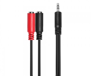 DAJIANG OEM Customized 3.5mm TRS Stereo Audio Splitter Y Cable 3.5 Male to 2 Female  Audio Cable for Telephone Projector Monitor