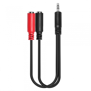 DAJIANG OEM Customized 3.5mm TRS Stereo Audio Splitter Y Cable 3.5 Male to 2 Female  Audio Cable for Telephone Projector Monitor