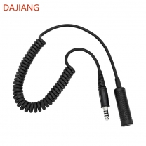 DAJIANG OEM Customized Headphones Coiled Extension 7.1mm to U-174 Spring Cable Cord for Helicopter Headset