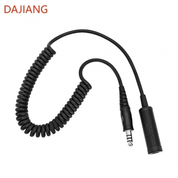 DAJIANG OEM Customized Headphones Coiled Extension 7.1mm to U-174 Spring Cable Cord for Helicopter Headset