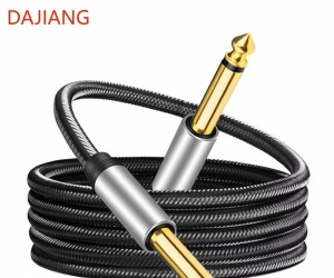 DAJIANG Premium 6.35mm Male 6.35mm Male Mono Jack Audio Cable Customized Gold Plated Temeperate Resistance Structure Supplied