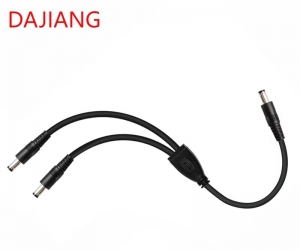 DAJIANG Manufacturer Wholesale LED Light Supply Y Splitter Cable DC 5.5MM X 2.1MM Male Dual Male Copper Conductor PVC Insulation