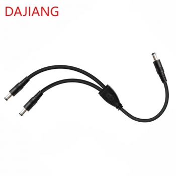 DAJIANG Manufacturer Wholesale LED Light Supply Y Splitter Cable DC 5.5MM X 2.1MM Male Dual Male Copper Conductor PVC Insulation
