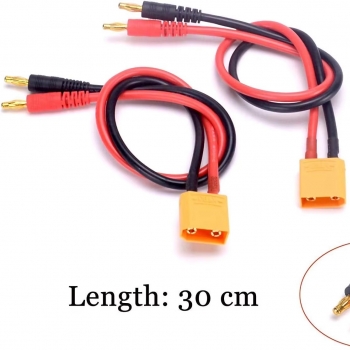 DAJIANG OEM Customized XT90 to 4.0mm Banana Adapter Charging Cable 30cm 12AWG for FPV Drones & RC Vehicles