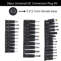 DAJIANG OEM Customized 34pcs Universal DC Connectors Plug Kit DC Power  Adapter  Tips 5.5 mm X 2.1 mm for Laptop Speaker