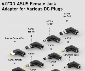 Dajiang OEM Customized 6.0*3.7 ASUS Female JackAdapter for Various DC Plugs 6037 6006 DC Female TO Various DC Plugs  Laptop connector