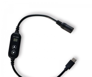 DAJIANG OEM Customized USB C to 5521 DC female 5V/9V/12V/15V/20V Cable Multi Voltage Adjustable LED Display Screen,  USB to 5521 DC female Power Charger use with PD Charger and PD Power Bank for Speakers, routers, laptops