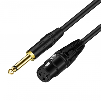 DAJIANG OEM Customized XLR 6.35mm (1/4 Inch) Mic Cable XLR-3Pin TS Audio Cord Mono PVC Jacket Male-Female Cable