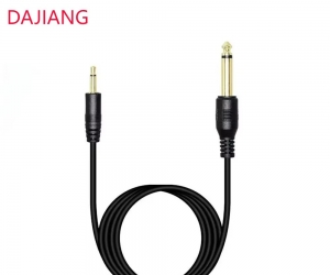 DAJIANG Customized 6.35mm Male to 3.5 Male Aux Cable Mono Gold Plated Audio PVC Jacket Taped TRS Connector for Speaker Guitar
