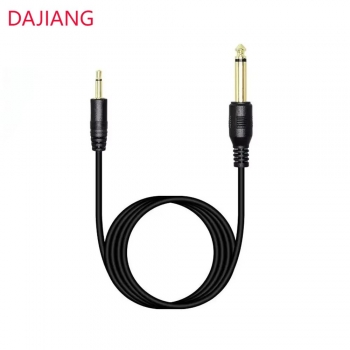 DAJIANG Customized 6.35mm Male to 3.5 Male Aux Cable Mono Gold Plated Audio PVC Jacket Taped TRS Connector for Speaker Guitar