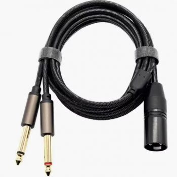 DAJIANG OEM XLR 3M 1/4 Inch XLR Male Y Splitter Cable Dual 6.35mm TS Mono Plug Microphone Stereo TRS PVC Braid Speaker Audio